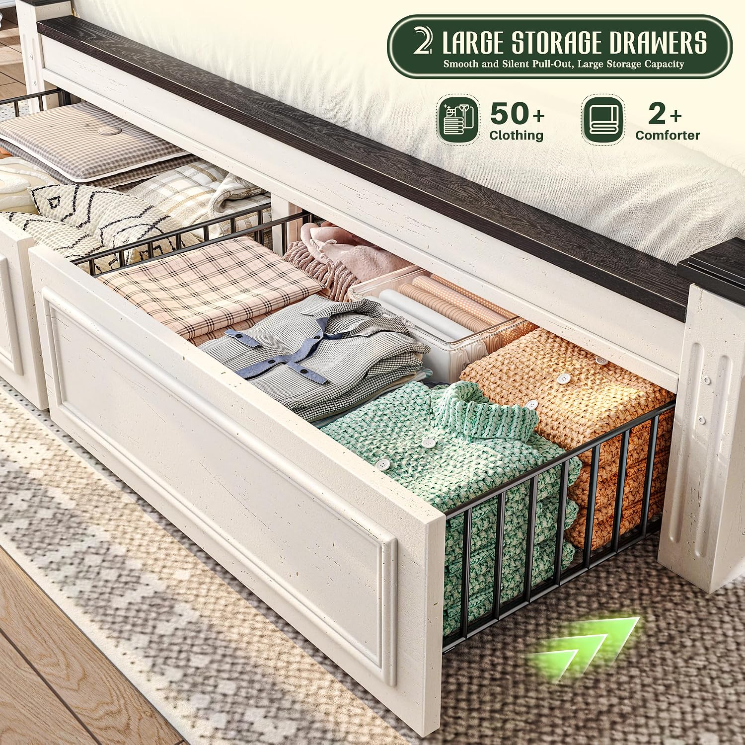 King Size Bed Frame With Storage Drawers - Estrutura de Cama King Size com