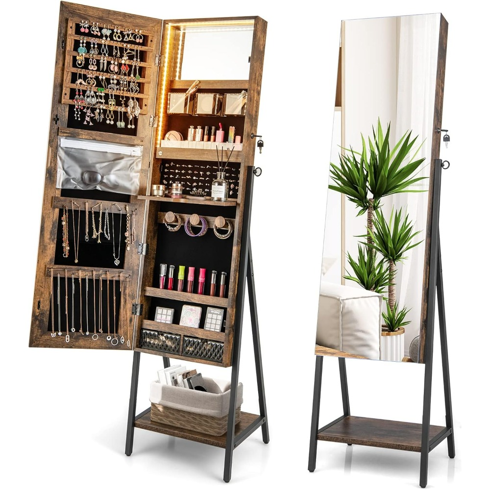 Full Length Mirror Jewelry Armoire - Armário de Joias CHARMAID com Espelho
