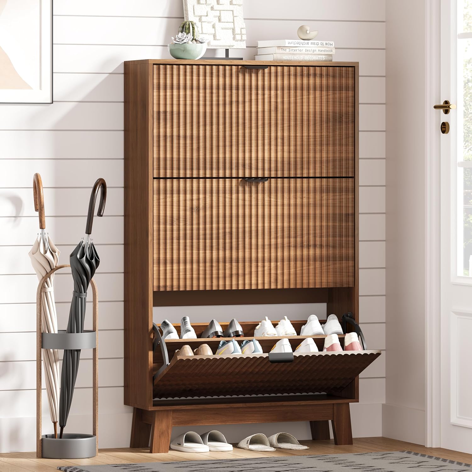 Shoe Rack Cabinet Narrow Entryway - Armário de Sapatos para Hall de