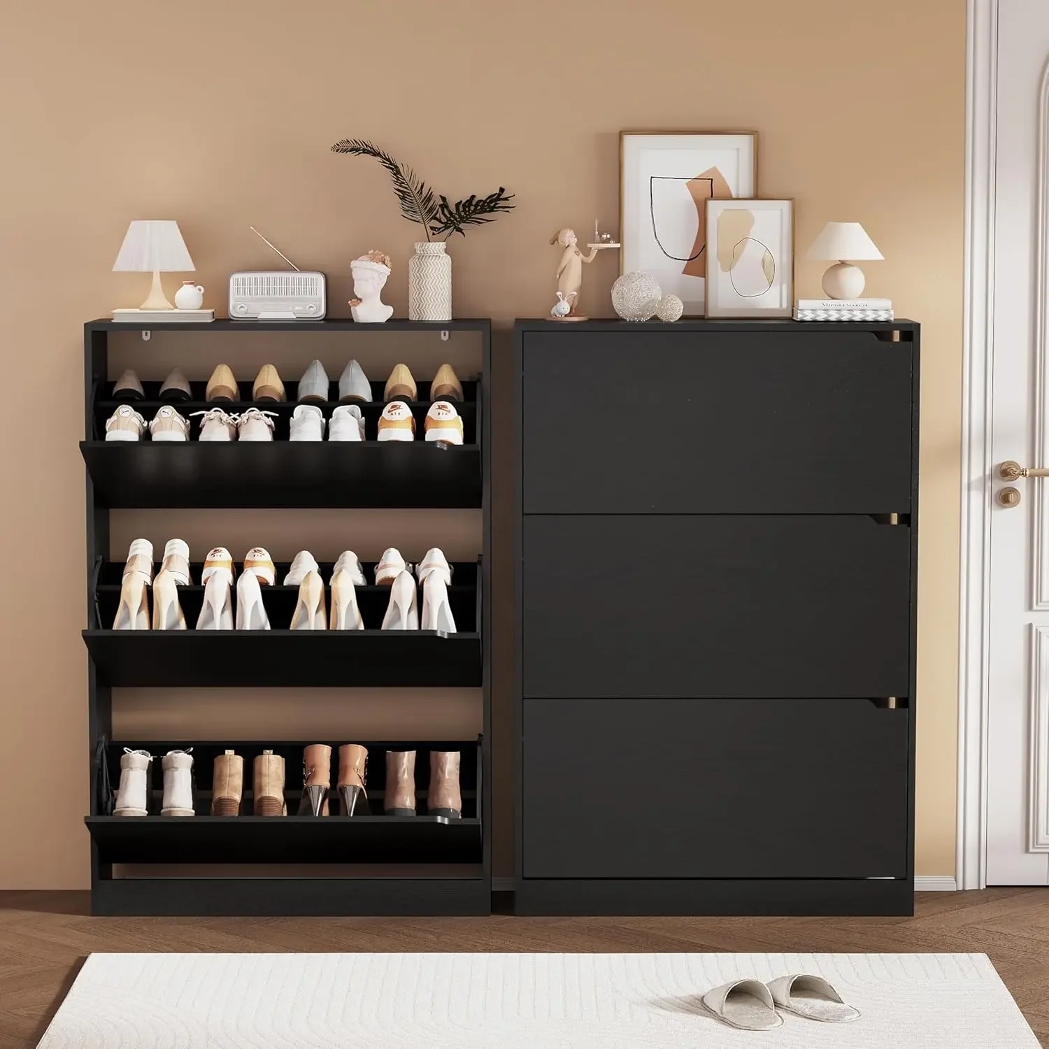 Shoe Rack Cabinet Narrow Entryway - Armário para Armazenamento de Sapatos, Organizador